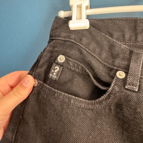 Vintage 90s Guess Jeans Women's Size 26 Denim Black Cotton Mid Rise‎ Grunge - Picture 5 of 8